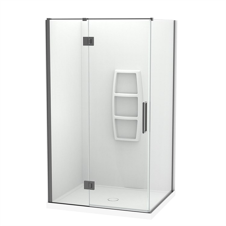 Clearlite Raya 1200mm 2 Sided Moulded Shower Enclosure Gunmetal Clearlite Raya 1200mm 2 Sided Moulded Shower Enclosure Gunmetal