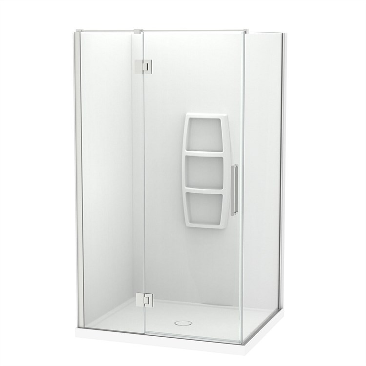 Clearlite  Raya 1200mm 2 Sided Moulded Shower Enclosure Brushed Nickel