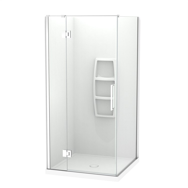 Clearlite Raya 1000mm 2 Sided Moulded Shower Enclosure Chrome
