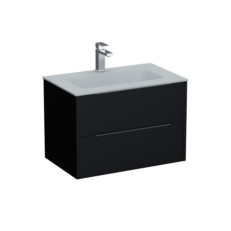 LeVivi Nexa 750mm Double Drawer Wall-Hung Vanity Charred Oak LeVivi Nexa 750mm Double Drawer Wall-Hung Vanity Charred Oak