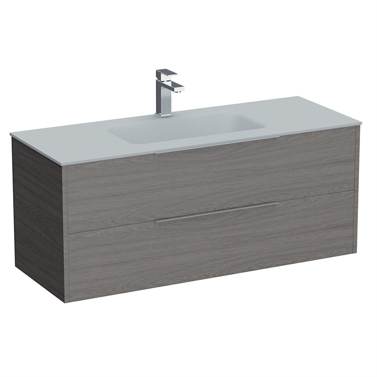 LeVivi Nexa 1200mm Double Drawer Wall-Hung Vanity Elm
