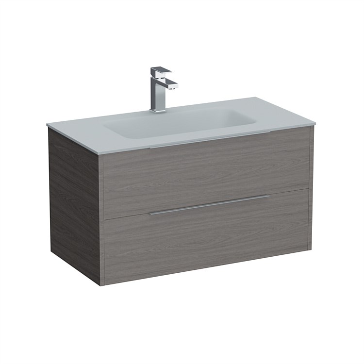 LeVivi Nexa 900mm Double Drawer Wall-Hung Vanity Elm LeVivi Nexa 900mm Double Drawer Wall-Hung Vanity Elm