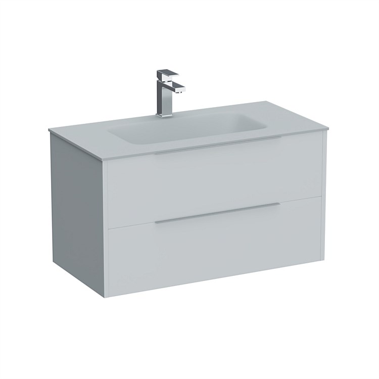 LeVivi Nexa 900mm Double Drawer Wall-Hung Vanity White LeVivi Nexa 900mm Double Drawer Wall-Hung Vanity White