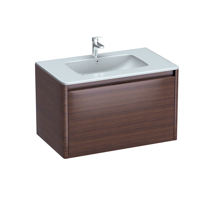 LeVivi Lucca 800mm Wall-Hung Vanity Walnut LeVivi Lucca 800mm Wall-Hung Vanity Walnut
