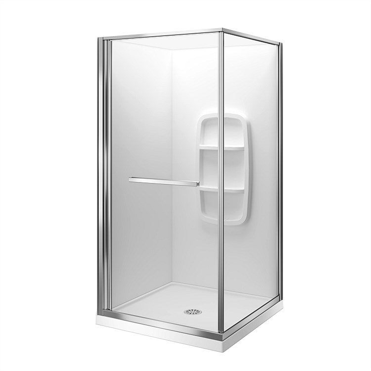LeVivi Nest 1000mm Square Moulded Wall Shower Enclosure Polished