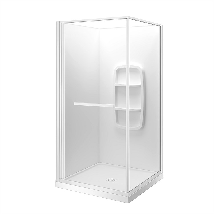 LeVivi Nest 1000mm Square Moulded Wall Shower Enclosure White LeVivi Nest 1000mm Square Moulded Wall Shower Enclosure White