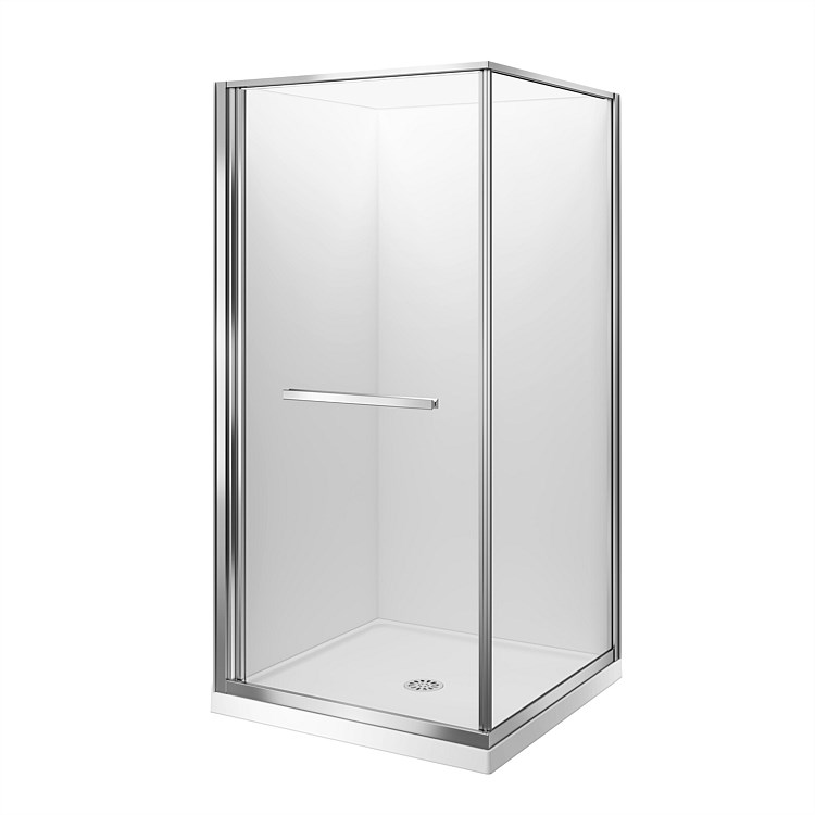 LeVivi Nest 1000mm Square Flat Wall Shower Enclosure Polished