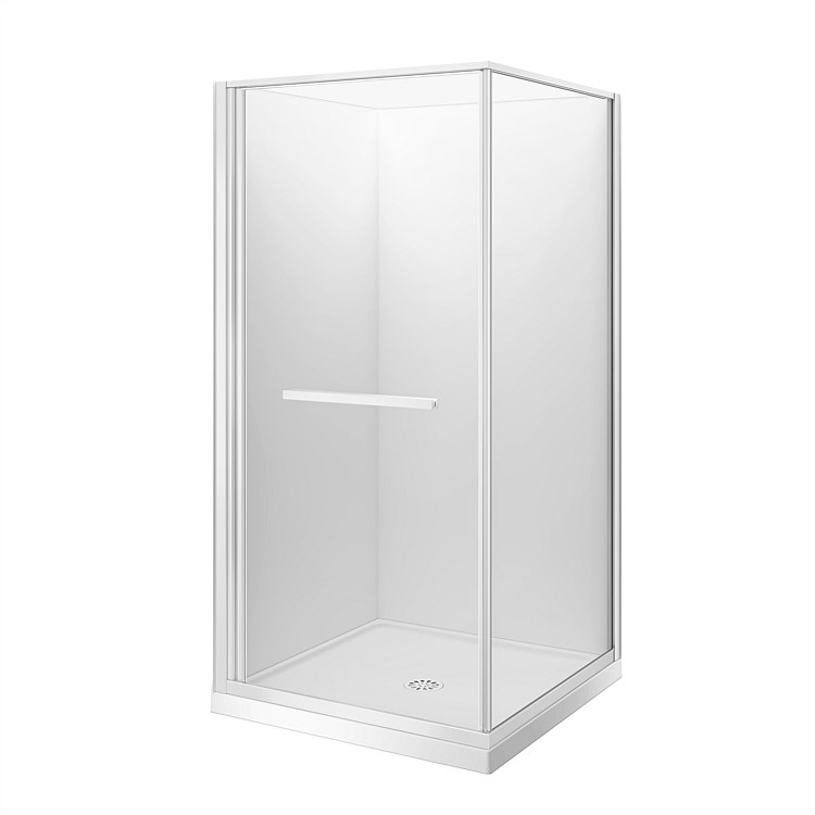 LeVivi Nest 1000mm Square Flat Wall Shower Enclosure White LeVivi Nest 1000mm Square Flat Wall Shower Enclosure White