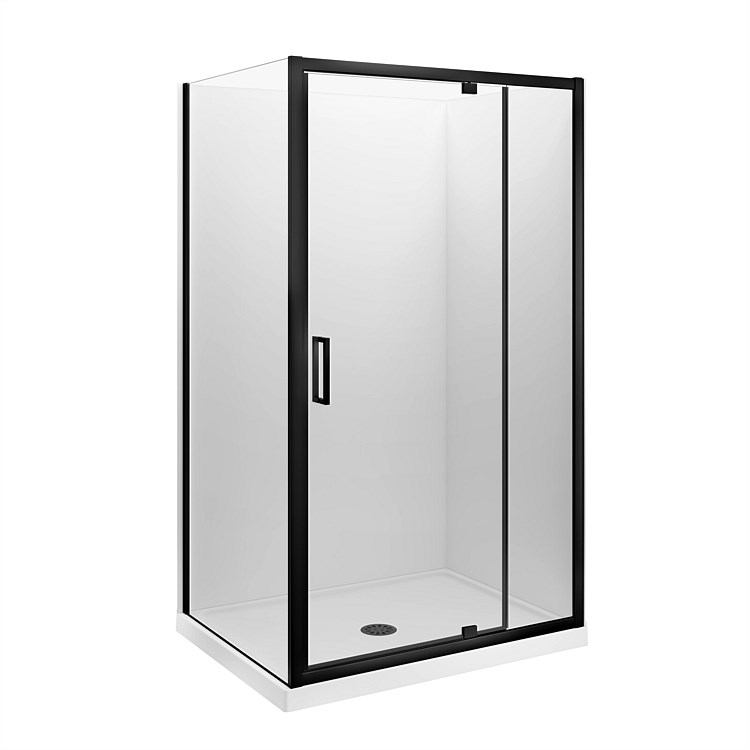 LeVivi Camden 1200x900mm Flat Wall Shower Enclosure Right-hand Black LeVivi Camden 1200x900mm Flat Wall Shower Enclosure Right-hand Black