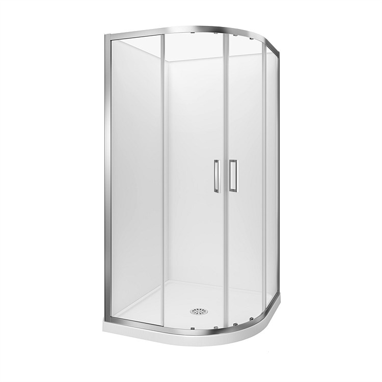 LeVivi Camden 900mm Round Flat Wall Shower Enclosure Polished LeVivi Camden 900mm Round Flat Wall Shower Enclosure Polished