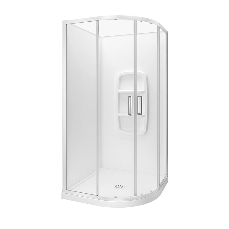 LeVivi Camden 1000mm Round Moulded Wall Shower Enclosure White LeVivi Camden 1000mm Round Moulded Wall Shower Enclosure White