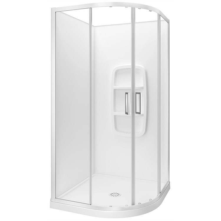 LeVivi Camden 900mm Round Moulded Wall Shower Enclosure White LeVivi Camden 900mm Round Moulded Wall Shower Enclosure White