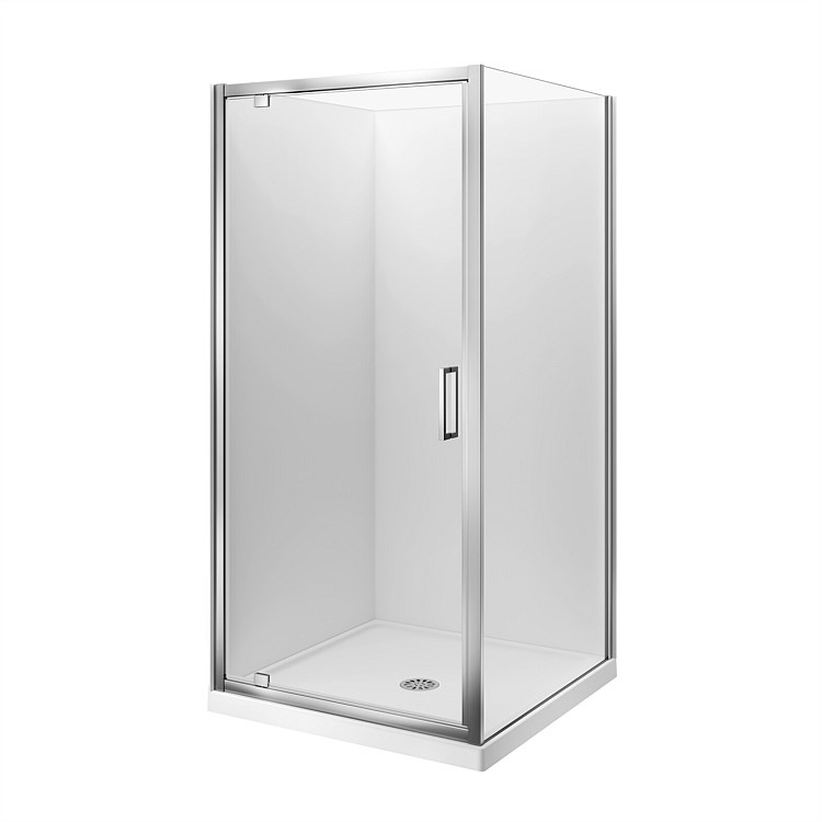 LeVivi Camden 1000mm Square Flat Wall Shower Enclosure Polished LeVivi Camden 1000mm Square Flat Wall Shower Enclosure Polished
