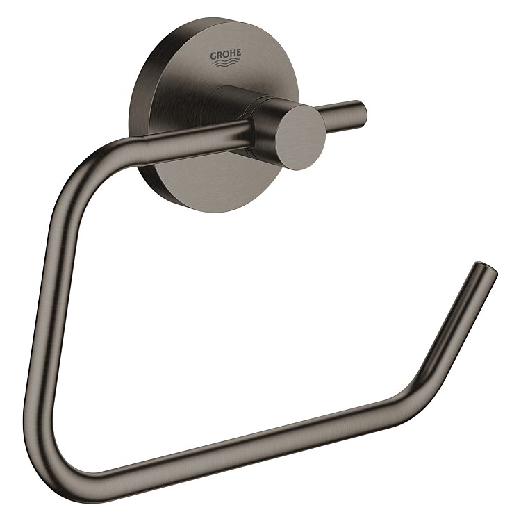 GROHE Essentials Toilet Roll Holder without Cover Brushed Hard Graphite GROHE Essentials Toilet Roll Holder without Cover Brushed Hard Graphite