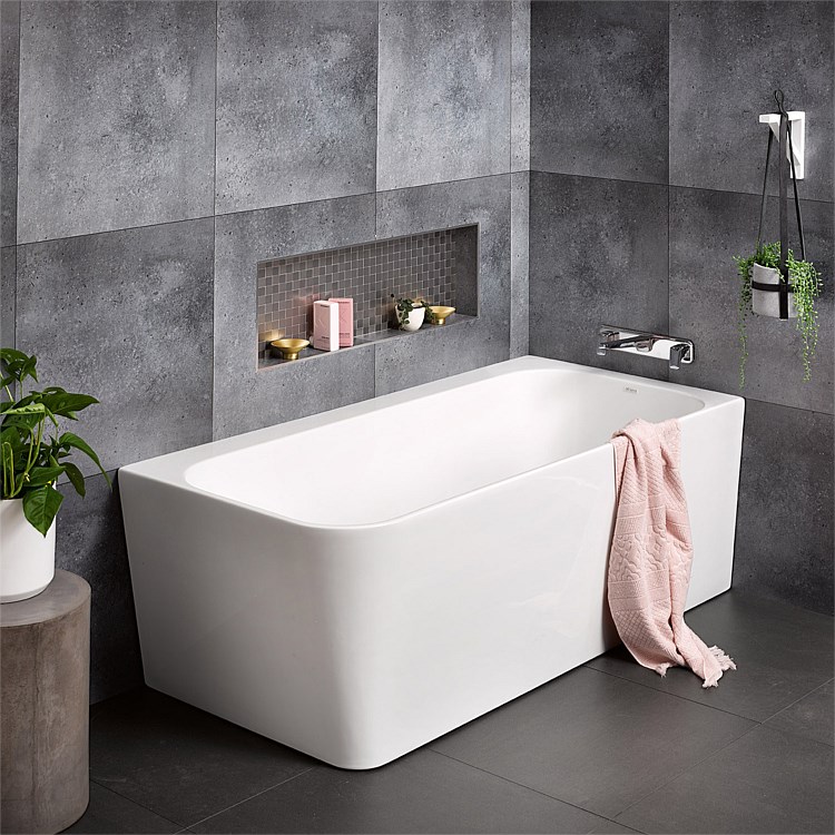 back to wall bath installation