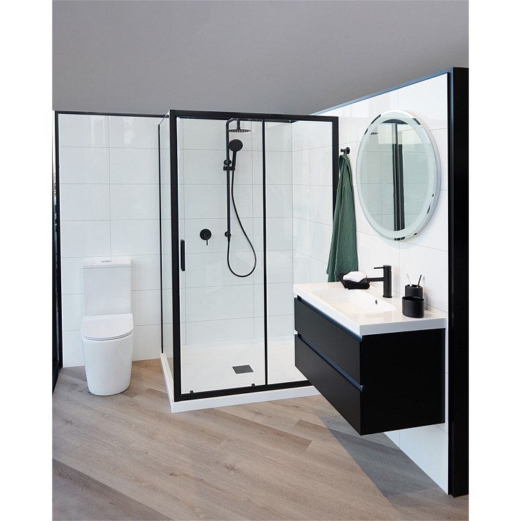 LeVivi LeVivi Kingston 1200mm 2 Sided RH Shower Enclosure Black