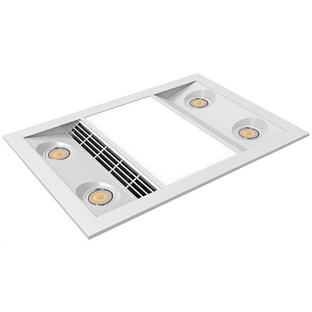 Manrose Designer Bathroom Heating Fan and LED Light