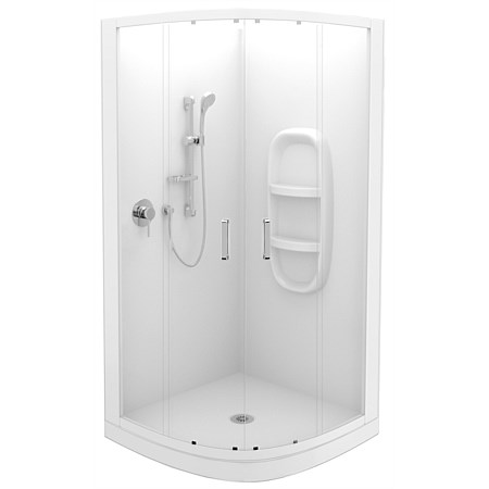 LeVivi Cabris 900mm Round Shower Enclosure Moulded Wall White