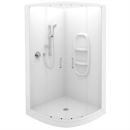 LeVivi Cabris 1000mm Round Shower Enclosure Moulded Wall White