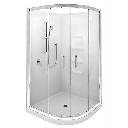 LeVivi Cabris 1000mm Round Moulded Wall Shower Enclosure Polished
