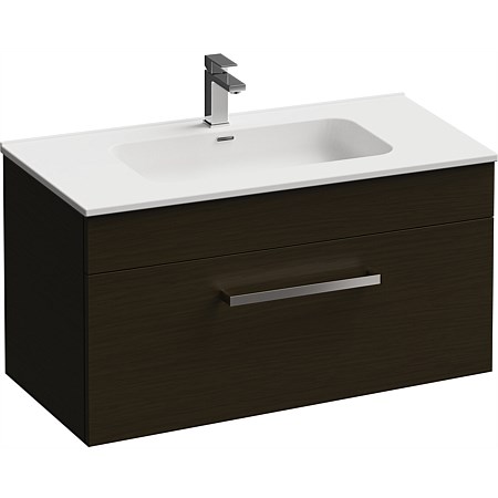 LeVivi York 900mm Wall-Hung Vanity Charred Oak