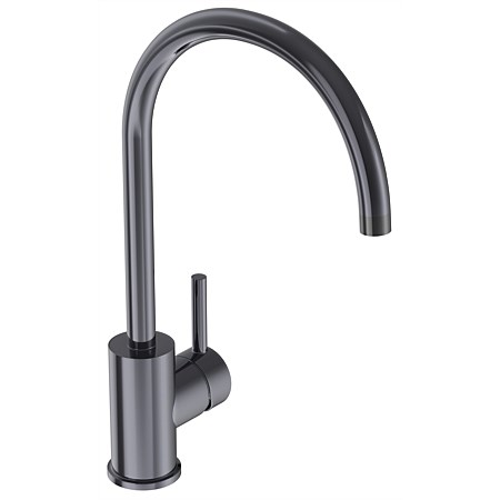 LeVivi Aspen Gooseneck Sink Mixer with Swivel Spout Gunmetal