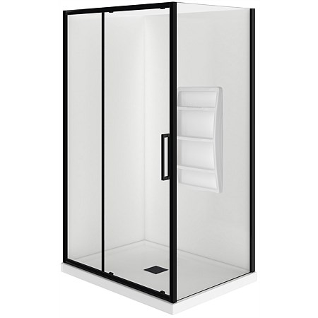 LeVivi Kingston 1200mm 2 Sided LH Moulded Shower Enclosure Black