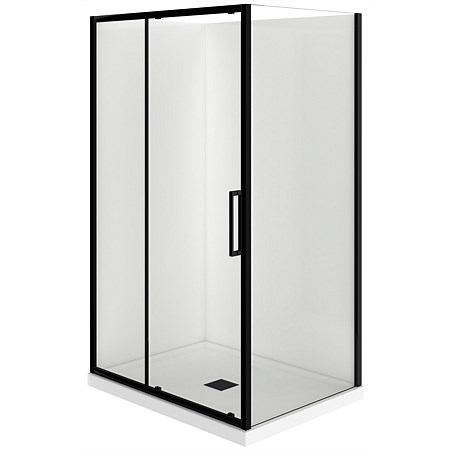 LeVivi Kingston 1200mm 2 Sided LH Shower Enclosure Black