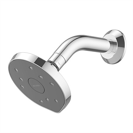 Methven Kiri Low Flow Wall Shower Head on Conventional Arm