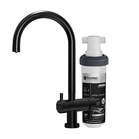 Puretec Tripla Black BL2 Faucet with Quick-twist Filter - 0.1 micron