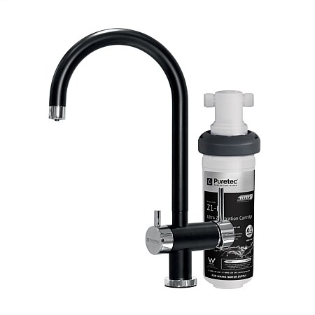 Puretec Tripla Black BL1 Faucet with Quick-twist Filter - 0.1 micron