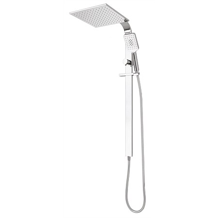 Voda Eclipse Square Double Head Slide Shower Chrome