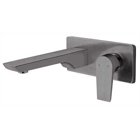 Voda Olympia Wall Mounted Basin Mixer Brushed Gunmetal