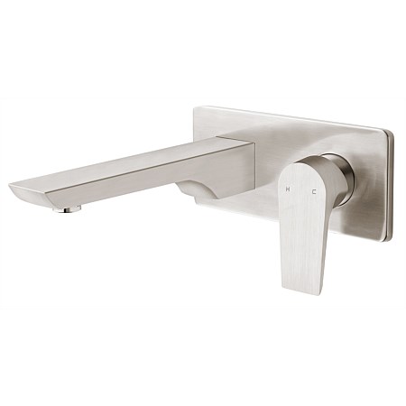 Voda Olympia Wall Mounted Basin Mixer Brushed Nickel