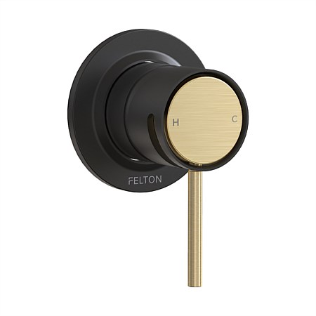 Felton Tate Shower Mixer Matte Black/Brushed Gold