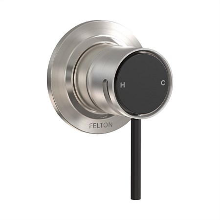 Felton Tate Shower Mixer Brushed Nickel/Matte Black