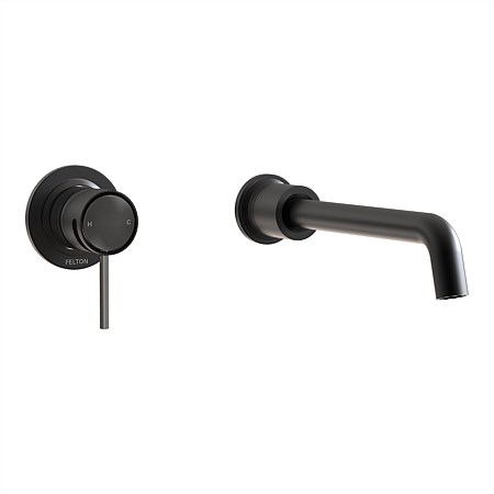 Felton Tate Wall Mounted Basin/Bath Mixer Matte Black/Brushed Gunmetal
