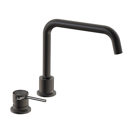 Felton Tate Deck Mounted Sink Mixer Matte Black/Brushed Gunmetal