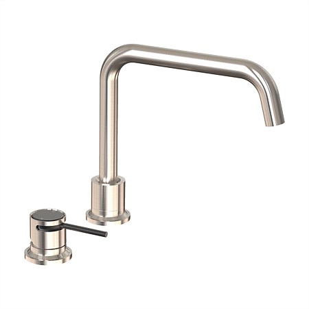 Felton Tate Deck Mounted Sink Mixer Brushed Nickel/Matte Black