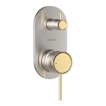 Felton Tate Diverter Mixer Brushed Nickel/Brushed Gold