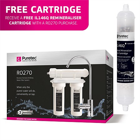Puretec Reverse Osmosis Drinking Water System with Remineraliser cartridge