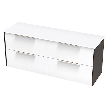 Clearlite Nikau Pro 1500mm Double Drawer Vanity Ultra Gloss White and Boarders Oak