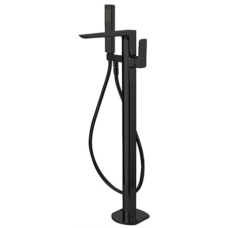 Progetto Venice Floor Mounted Bath Filler with Handshower Matte Black