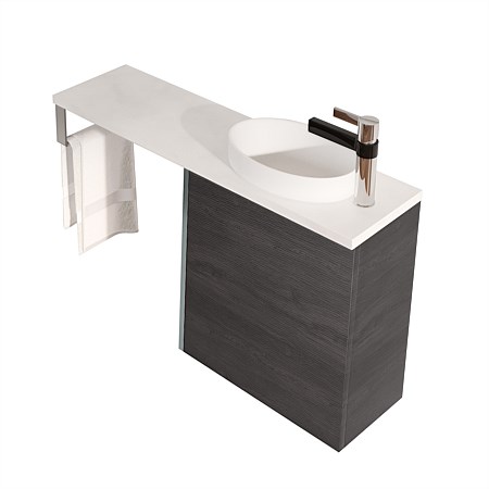 St Michel Mini-B Matt Cherry Pie Basin 550mm Vanity with Toilet Roll Holder or Towel Rail Holder and