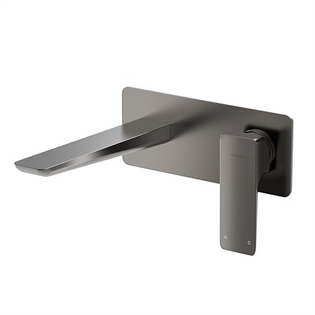 Progetto Venice Wall Mounted Basin Mixer Brushed Gunmetal