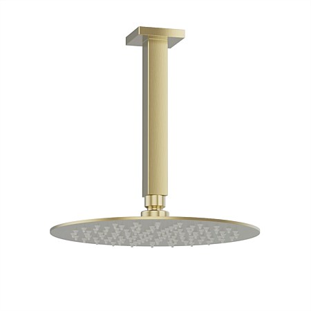 Plumbline Venice Round 250mm Ceiling Mounted Rainhead Brushed Brass