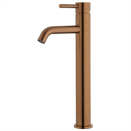 Voda Storm High Rise Basin Mixer Brushed Copper