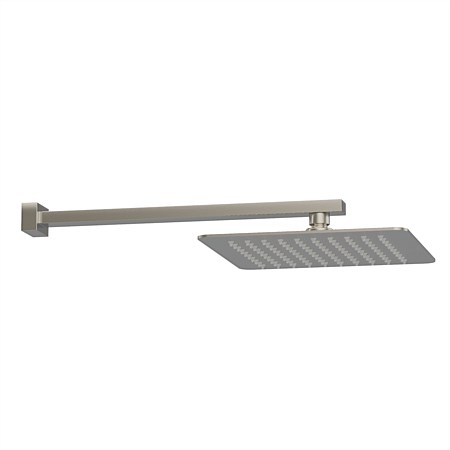Plumbline Venice Square 250mm Wall Mounted Rainhead Brushed Nickel