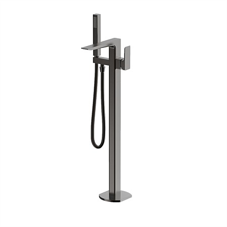 Plumbline Venice Floor Mounted Bath Filler with Handshower Brushed Gunmetal
