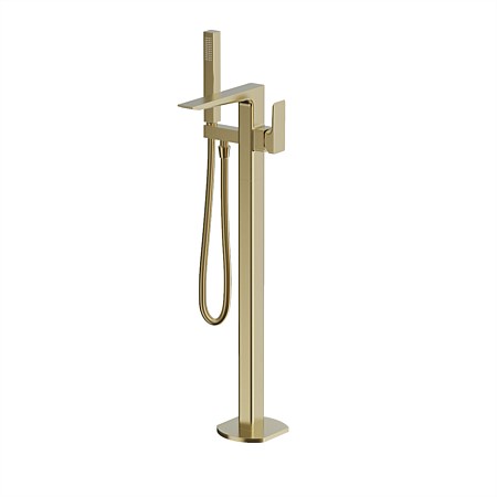 Plumbline Venice Floor Mounted Bath Filler with Handshower Brushed Brass